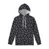 Black And White Sea Turtle Pattern Print Pullover Hoodie