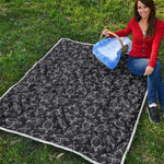 Black And White Sea Turtle Pattern Print Quilt