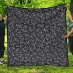 Black And White Sea Turtle Pattern Print Quilt