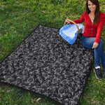 Black And White Sea Turtle Pattern Print Quilt