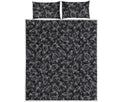 Black And White Sea Turtle Pattern Print Quilt Bed Set