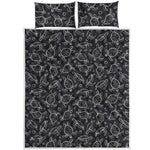 Black And White Sea Turtle Pattern Print Quilt Bed Set