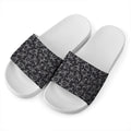 Black And White Sea Turtle Pattern Print White Slide Sandals