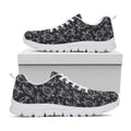 Black And White Sea Turtle Pattern Print White Running Shoes