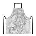 Black And White Seahorse Print Apron