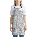 Black And White Seahorse Print Apron