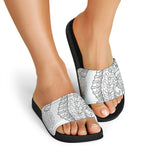 Black And White Seahorse Print Black Slide Sandals