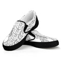 Black And White Seahorse Print Black Slip On Sneakers