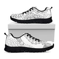 Black And White Seahorse Print Black Running Shoes