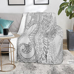 Black And White Seahorse Print Blanket