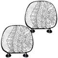 Black And White Seahorse Print Car Headrest Covers