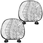 Black And White Seahorse Print Car Headrest Covers