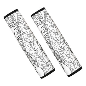 Black And White Seahorse Print Car Seat Belt Covers