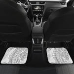 Black And White Seahorse Print Front and Back Car Floor Mats