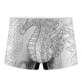 Black And White Seahorse Print Men's Boxer Briefs