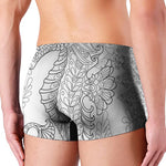 Black And White Seahorse Print Men's Boxer Briefs