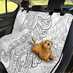 Black And White Seahorse Print Pet Car Back Seat Cover