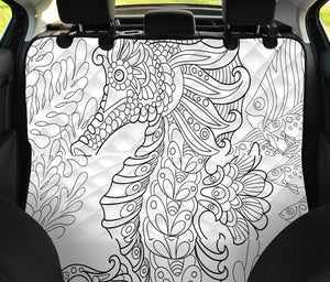 Black And White Seahorse Print Pet Car Back Seat Cover