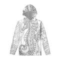 Black And White Seahorse Print Pullover Hoodie