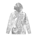 Black And White Seahorse Print Pullover Hoodie