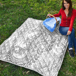 Black And White Seahorse Print Quilt