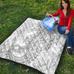 Black And White Seahorse Print Quilt