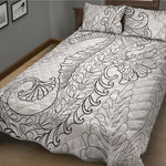 Black And White Seahorse Print Quilt Bed Set