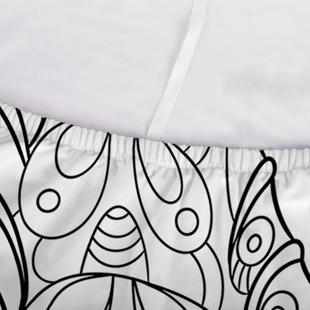 Black And White Seahorse Print Sofa Cover