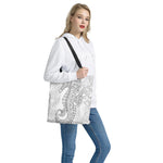 Black And White Seahorse Print Tote Bag