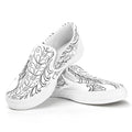 Black And White Seahorse Print White Slip On Sneakers