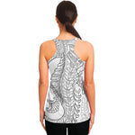 Black And White Seahorse Print Women's Racerback Tank Top