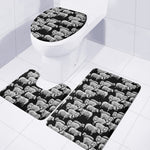 Black And White Sheep Pattern Print 3 Piece Bath Mat Set