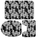 Black And White Sheep Pattern Print 3 Piece Bath Mat Set
