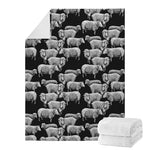 Black And White Sheep Pattern Print Blanket