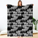 Black And White Sheep Pattern Print Blanket