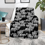 Black And White Sheep Pattern Print Blanket