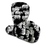 Black And White Sheep Pattern Print Boxing Gloves