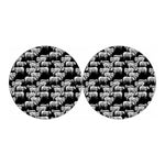 Black And White Sheep Pattern Print Car Coasters