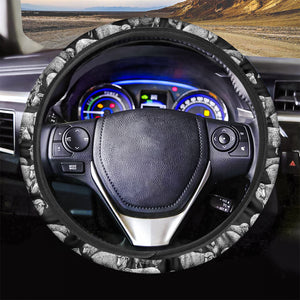 Black And White Sheep Pattern Print Car Steering Wheel Cover