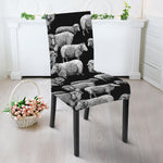 Black And White Sheep Pattern Print Dining Chair Slipcover