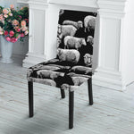 Black And White Sheep Pattern Print Dining Chair Slipcover