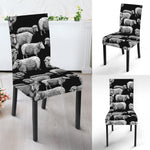 Black And White Sheep Pattern Print Dining Chair Slipcover