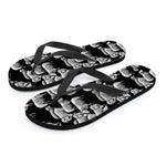 Black And White Sheep Pattern Print Flip Flops