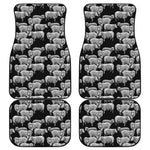 Black And White Sheep Pattern Print Front and Back Car Floor Mats