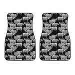 Black And White Sheep Pattern Print Front Car Floor Mats