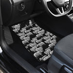 Black And White Sheep Pattern Print Front Car Floor Mats