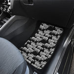 Black And White Sheep Pattern Print Front Car Floor Mats