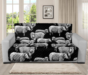 Black And White Sheep Pattern Print Futon Protector