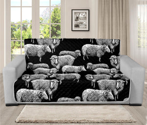 Black And White Sheep Pattern Print Futon Protector