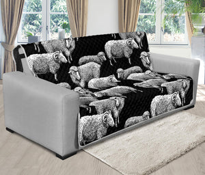 Black And White Sheep Pattern Print Futon Protector